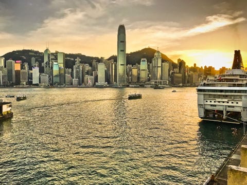 Sunset over Victoria Harbour, Hong Kong